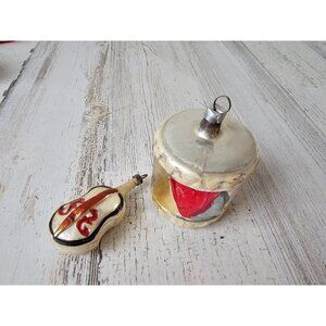 Vintage Mercury glass‎ guitar ornament drum musical band Xmas tree